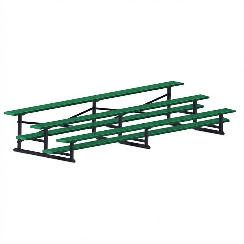 Jaypro Sports Bleacher - 3 Row - Single Foot Plank, All Aluminum Bleachers, Powder Coated - 15' L (BLCH-3ALPC) - SchoolOutlet