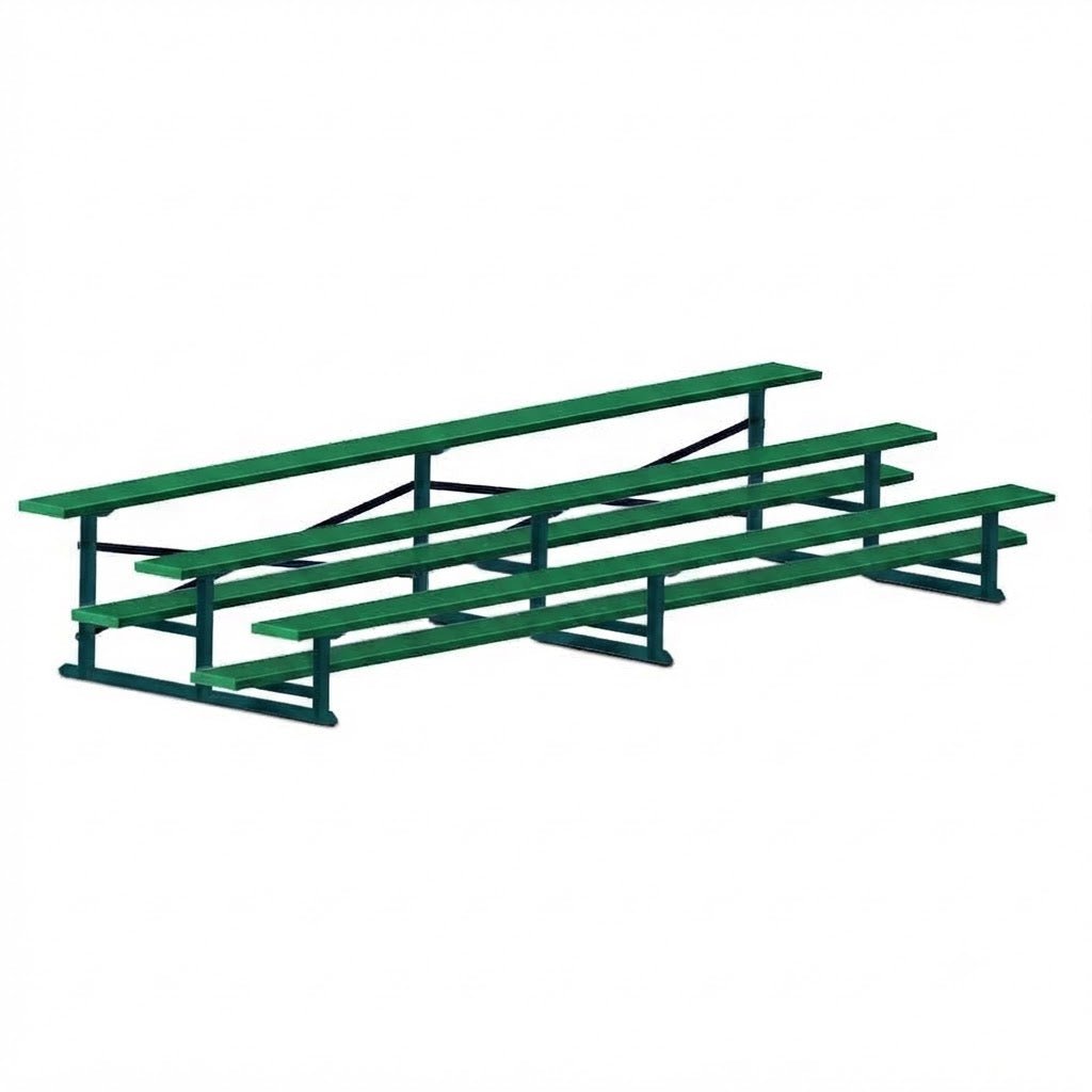Jaypro Sports Bleacher - 3 Row - Single Foot Plank, All Aluminum Bleachers, Powder Coated - 15' L (BLCH-3ALPC) - SchoolOutlet