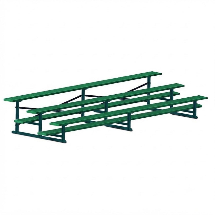 Jaypro Sports Bleacher - 3 Row - Single Foot Plank, All Aluminum Bleachers, Powder Coated - 15' L (BLCH-3ALPC) - SchoolOutlet