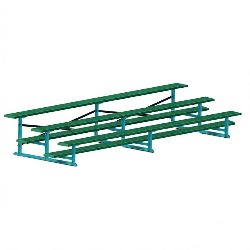 Jaypro Sports Bleacher - 3 Row - Single Foot Plank, All Aluminum Bleachers, Powder Coated - 15' L (BLCH-3ALPC) - SchoolOutlet