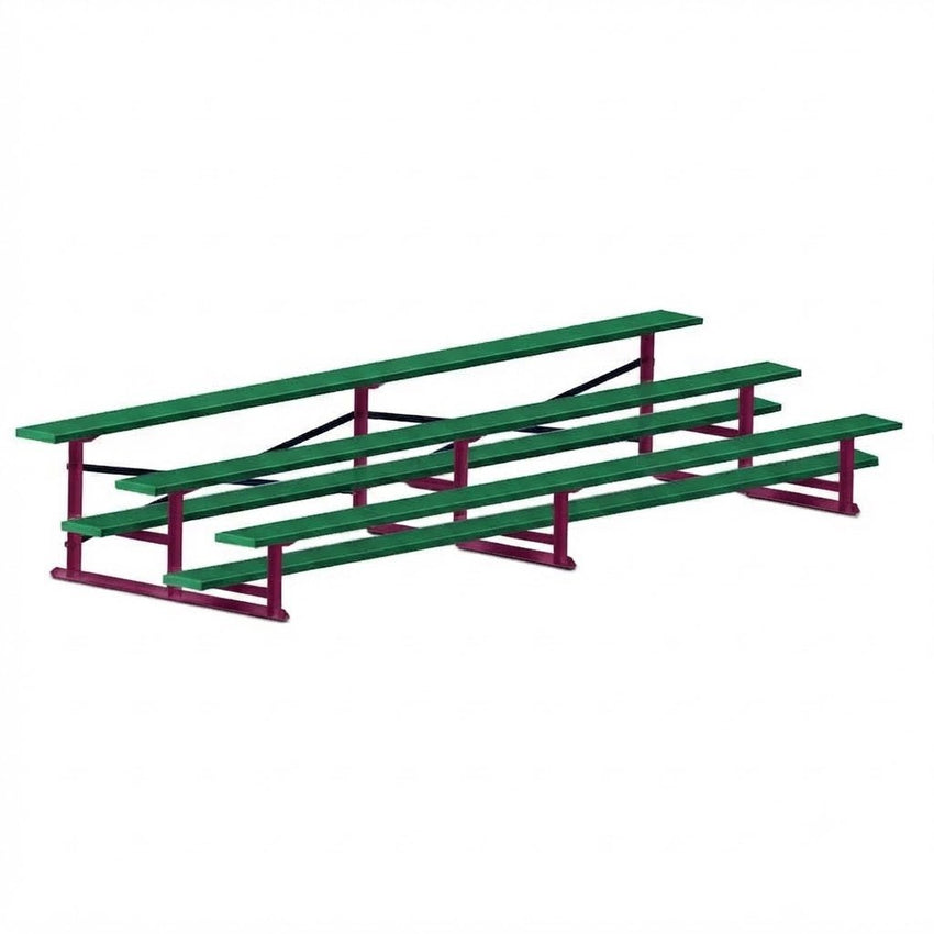 Jaypro Sports Bleacher - 3 Row - Single Foot Plank, All Aluminum Bleachers, Powder Coated - 15' L (BLCH-3ALPC) - SchoolOutlet