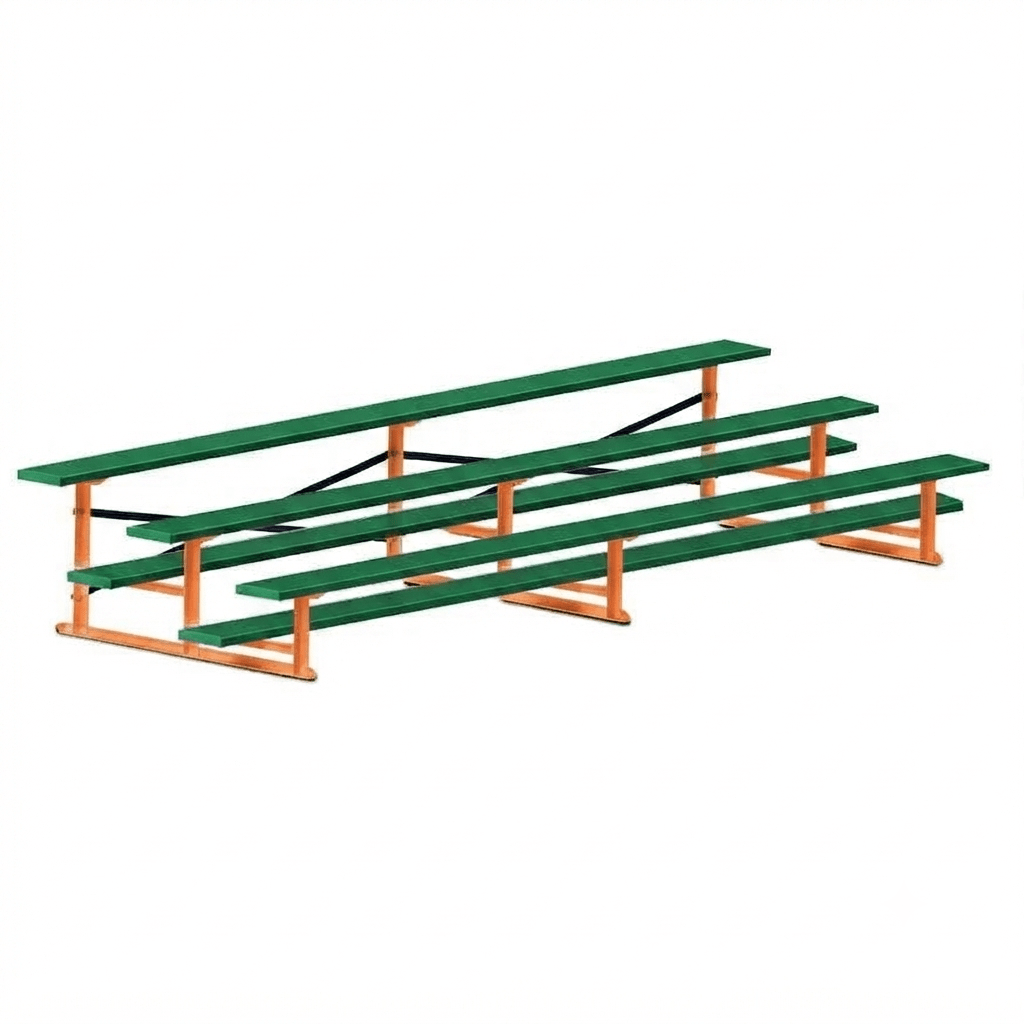 Jaypro Sports Bleacher - 3 Row - Single Foot Plank, All Aluminum Bleachers, Powder Coated - 15' L (BLCH-3ALPC) - SchoolOutlet