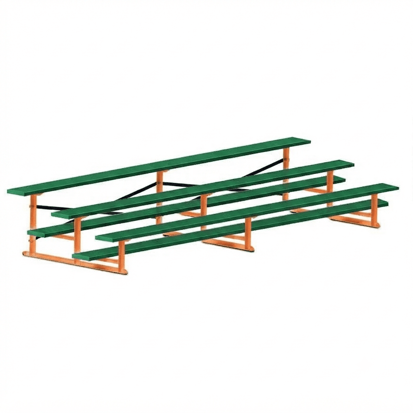 Jaypro Sports Bleacher - 3 Row - Single Foot Plank, All Aluminum Bleachers, Powder Coated - 15' L (BLCH-3ALPC) - SchoolOutlet