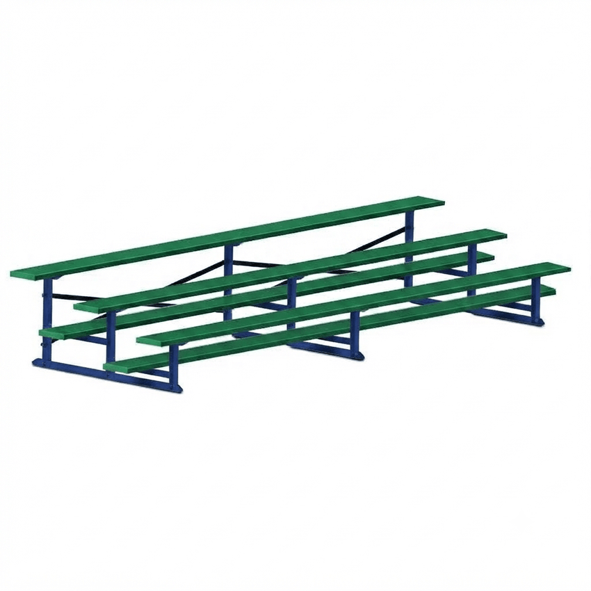 Jaypro Sports Bleacher - 3 Row - Single Foot Plank, All Aluminum Bleachers, Powder Coated - 15' L (BLCH-3ALPC) - SchoolOutlet