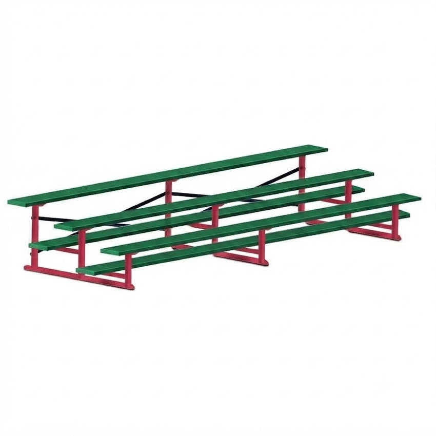 Jaypro Sports Bleacher - 3 Row - Single Foot Plank, All Aluminum Bleachers, Powder Coated - 15' L (BLCH-3ALPC) - SchoolOutlet