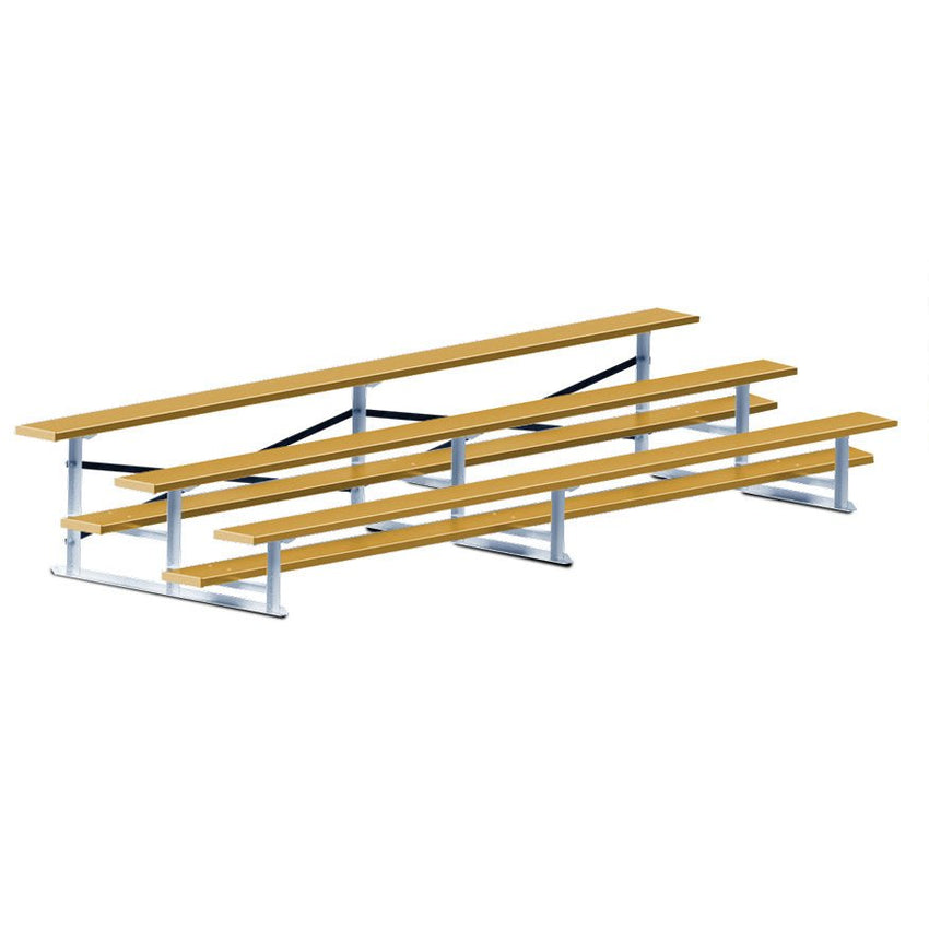 Jaypro Sports Bleacher - 3 Row - Single Foot Plank, All Aluminum Bleachers, Powder Coated - 15' L (BLCH-3ALPC) - SchoolOutlet