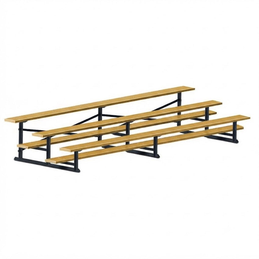 Jaypro Sports Bleacher - 3 Row - Single Foot Plank, All Aluminum Bleachers, Powder Coated - 15' L (BLCH-3ALPC) - SchoolOutlet