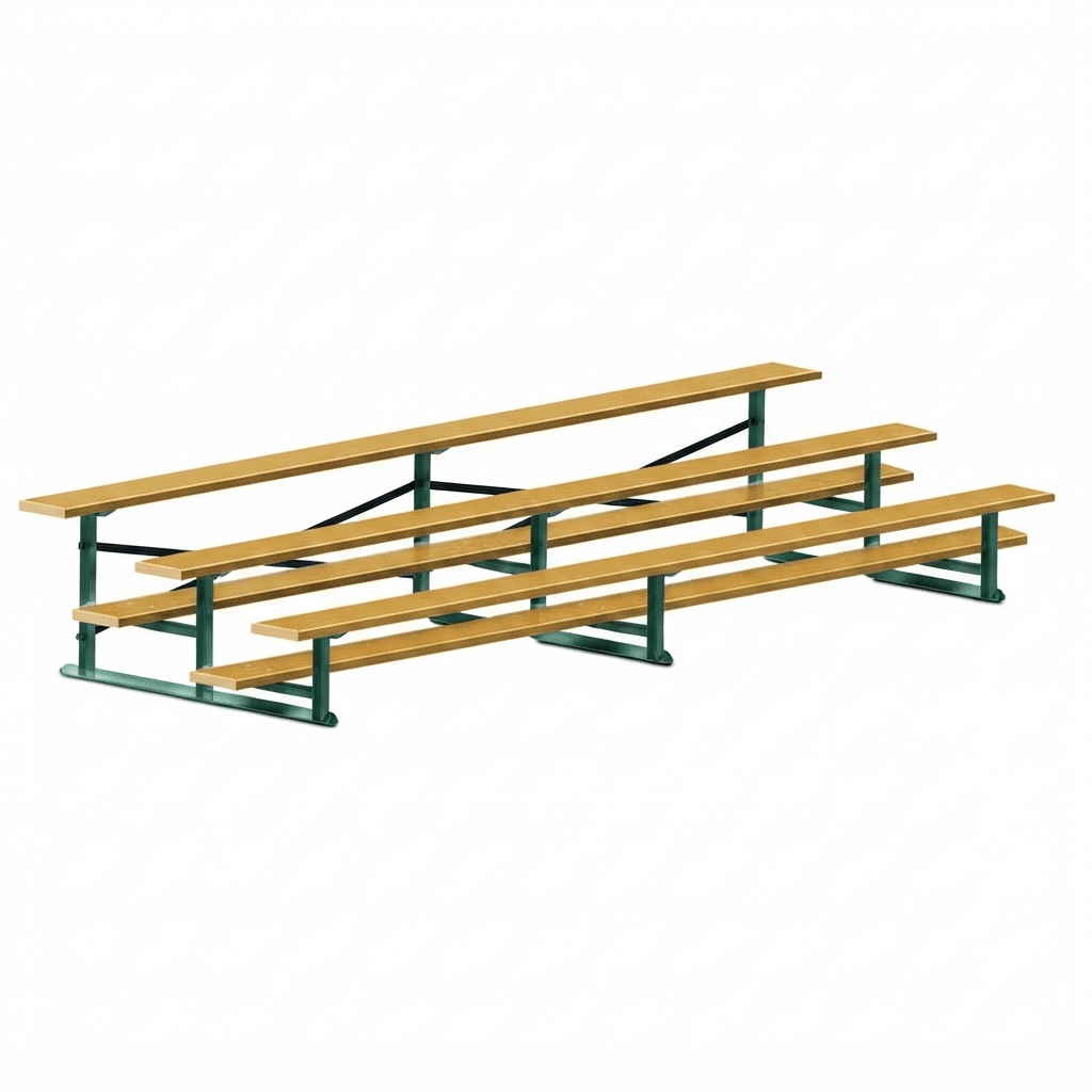 Jaypro Sports Bleacher - 3 Row - Single Foot Plank, All Aluminum Bleachers, Powder Coated - 15' L (BLCH-3ALPC) - SchoolOutlet