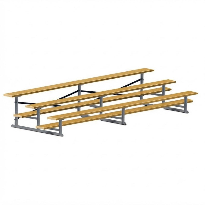 Jaypro Sports Bleacher - 3 Row - Single Foot Plank, All Aluminum Bleachers, Powder Coated - 15' L (BLCH-3ALPC) - SchoolOutlet