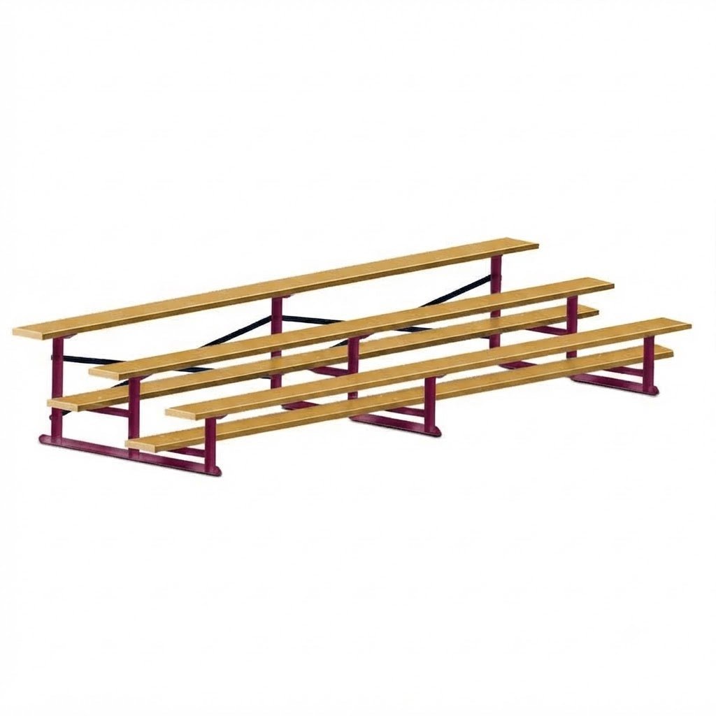 Jaypro Sports Bleacher - 3 Row - Single Foot Plank, All Aluminum Bleachers, Powder Coated - 15' L (BLCH-3ALPC) - SchoolOutlet