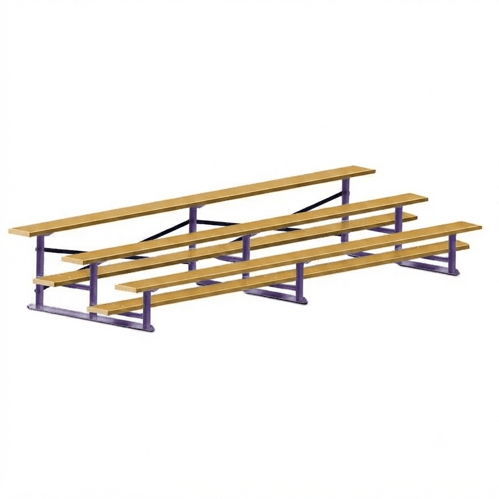 Jaypro Sports Bleacher - 3 Row - Single Foot Plank, All Aluminum Bleachers, Powder Coated - 15' L (BLCH-3ALPC) - SchoolOutlet