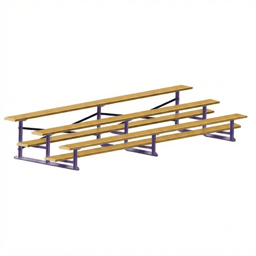 Jaypro Sports Bleacher - 3 Row - Single Foot Plank, All Aluminum Bleachers, Powder Coated - 15' L (BLCH-3ALPC) - SchoolOutlet