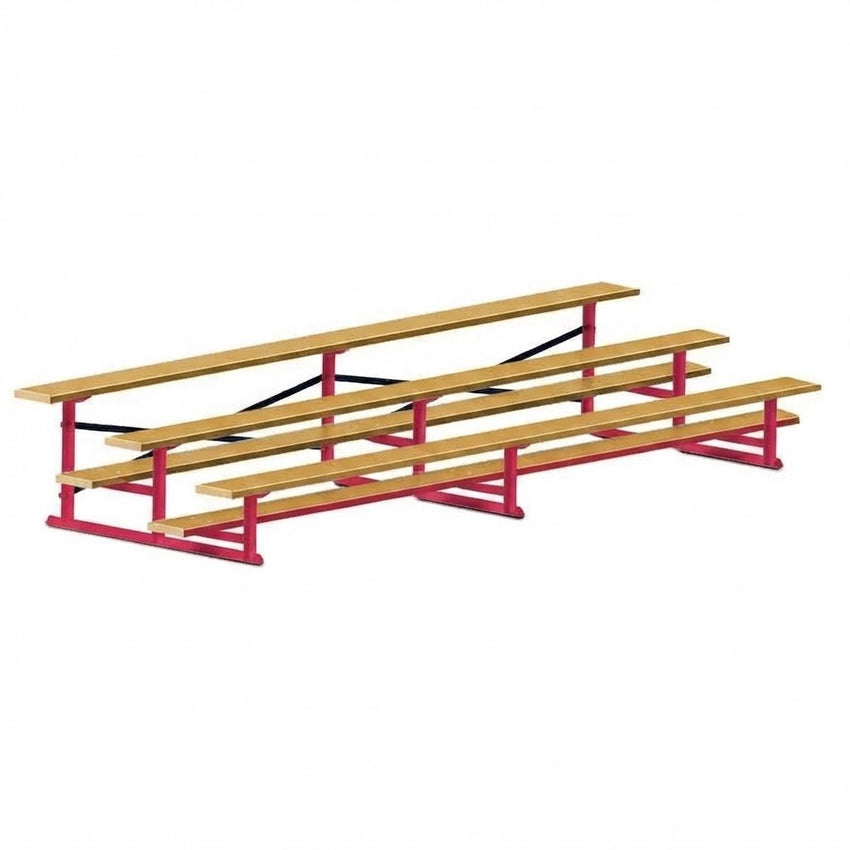 Jaypro Sports Bleacher - 3 Row - Single Foot Plank, All Aluminum Bleachers, Powder Coated - 15' L (BLCH-3ALPC) - SchoolOutlet