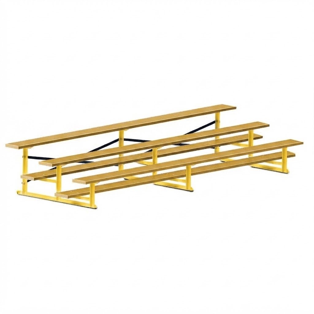 Jaypro Sports Bleacher - 3 Row - Single Foot Plank, All Aluminum Bleachers, Powder Coated - 15' L (BLCH-3ALPC) - SchoolOutlet