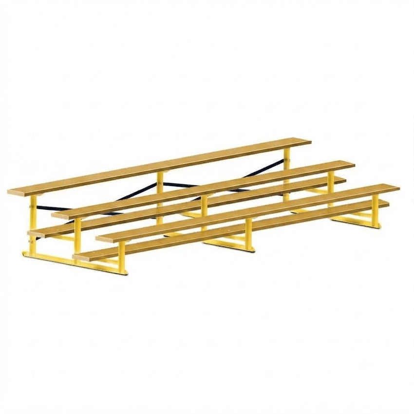 Jaypro Sports Bleacher - 3 Row - Single Foot Plank, All Aluminum Bleachers, Powder Coated - 15' L (BLCH-3ALPC) - SchoolOutlet