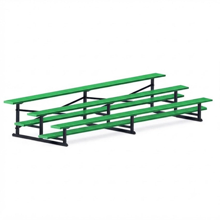 Jaypro Sports Bleacher - 3 Row - Single Foot Plank, All Aluminum Bleachers, Powder Coated - 15' L (BLCH-3ALPC) - SchoolOutlet