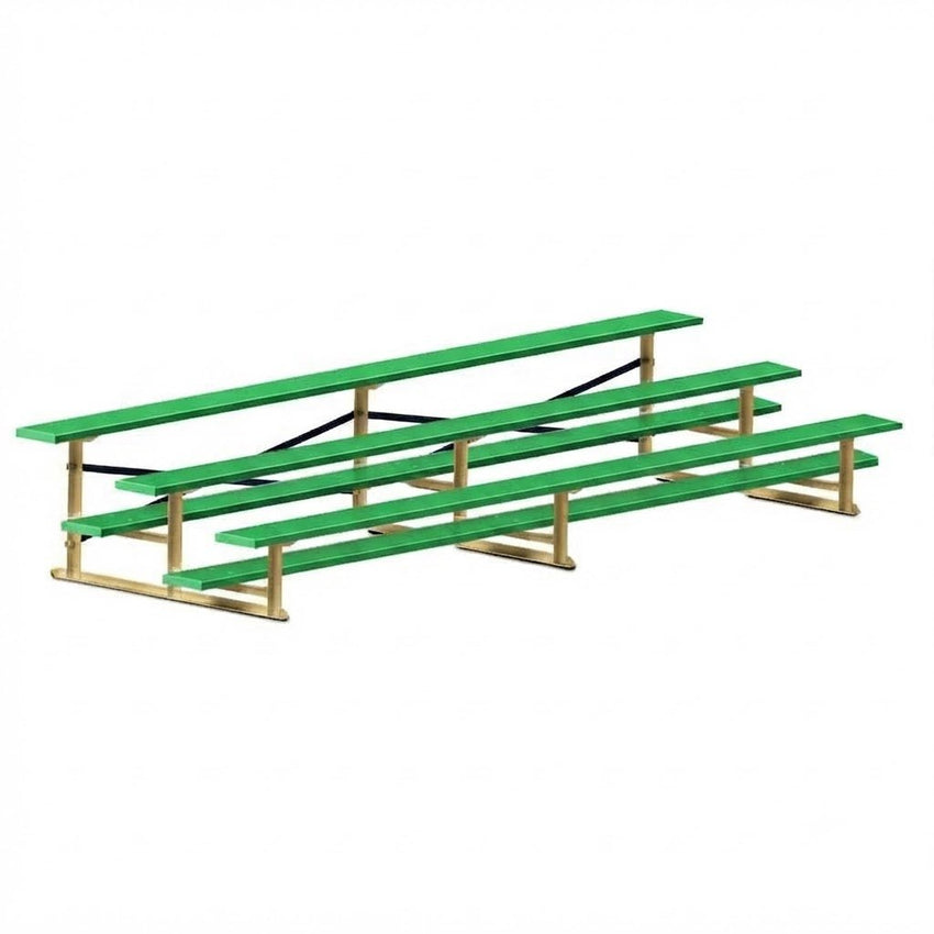 Jaypro Sports Bleacher - 3 Row - Single Foot Plank, All Aluminum Bleachers, Powder Coated - 15' L (BLCH-3ALPC) - SchoolOutlet