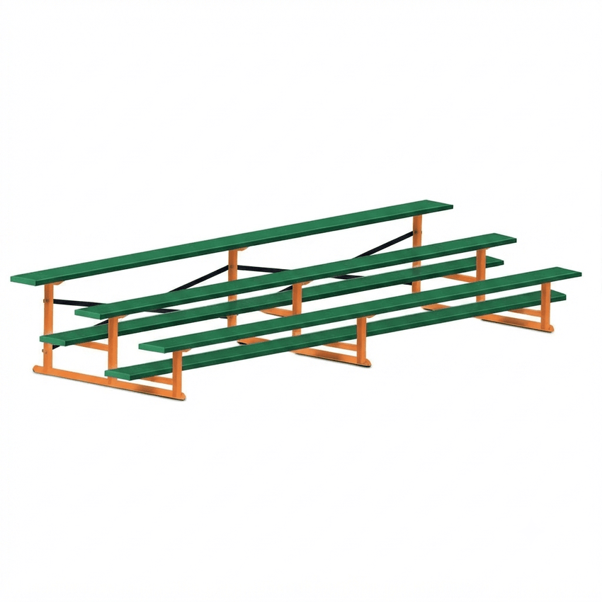 Jaypro Sports Bleacher - 3 Row - Single Foot Plank, All Aluminum Bleachers, Powder Coated - 15' L (BLCH-3ALPC) - SchoolOutlet