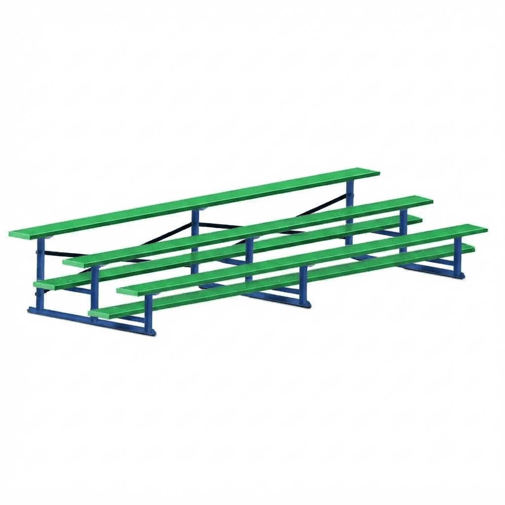 Jaypro Sports Bleacher - 3 Row - Single Foot Plank, All Aluminum Bleachers, Powder Coated - 15' L (BLCH-3ALPC) - SchoolOutlet