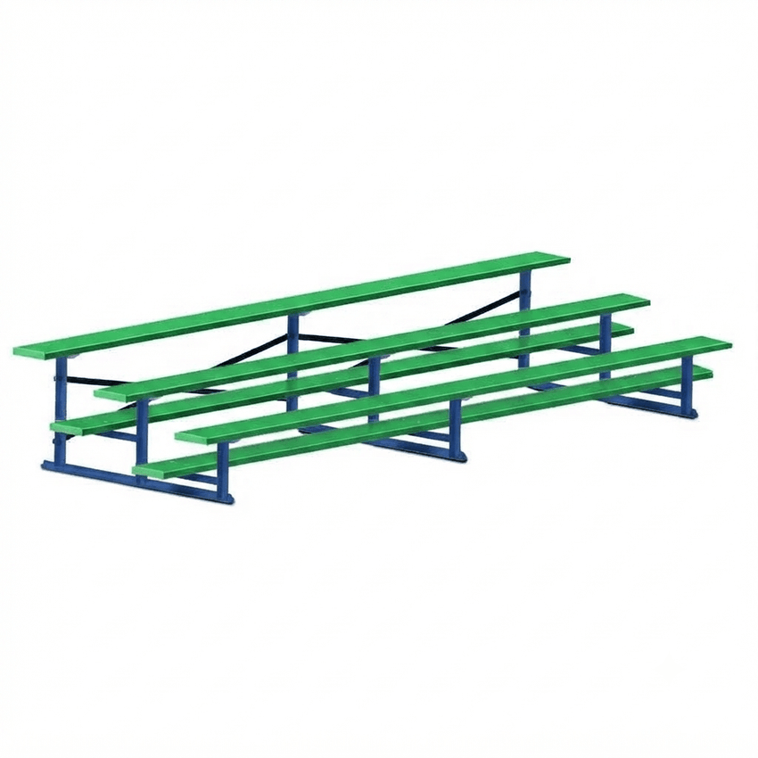 Jaypro Sports Bleacher - 3 Row - Single Foot Plank, All Aluminum Bleachers, Powder Coated - 15' L (BLCH-3ALPC) - SchoolOutlet