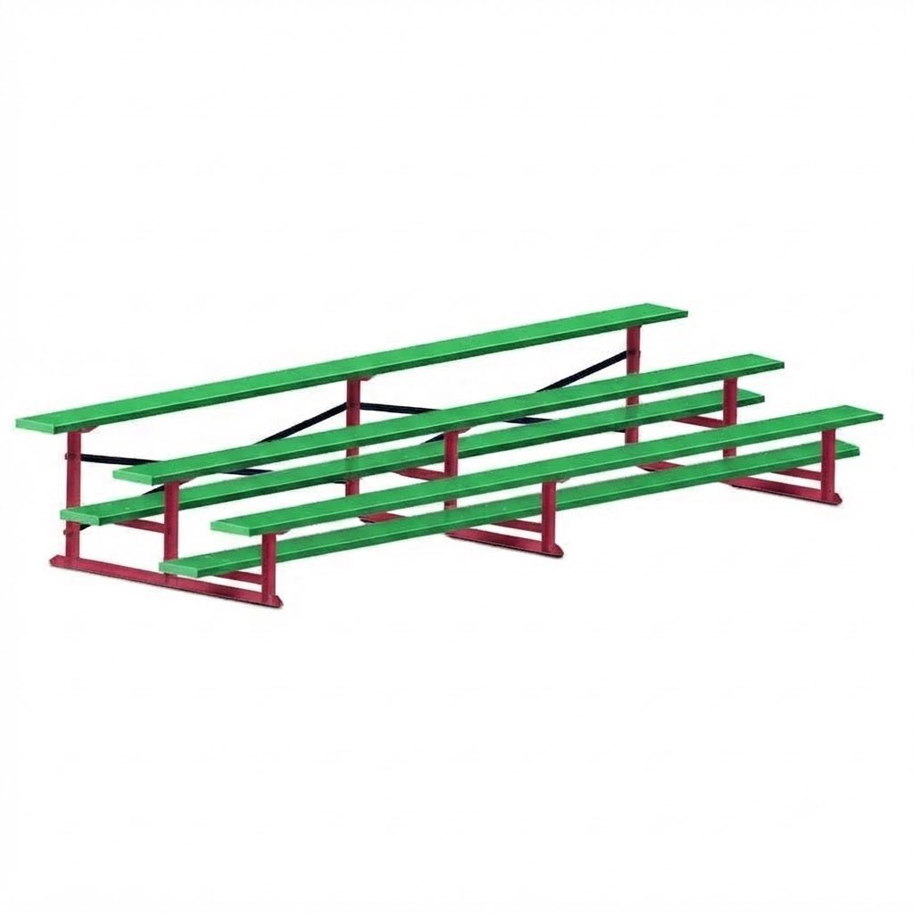 Jaypro Sports Bleacher - 3 Row - Single Foot Plank, All Aluminum Bleachers, Powder Coated - 15' L (BLCH-3ALPC) - SchoolOutlet