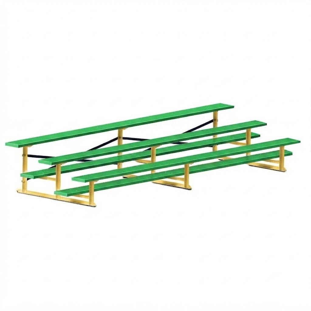 Jaypro Sports Bleacher - 3 Row - Single Foot Plank, All Aluminum Bleachers, Powder Coated - 15' L (BLCH-3ALPC) - SchoolOutlet