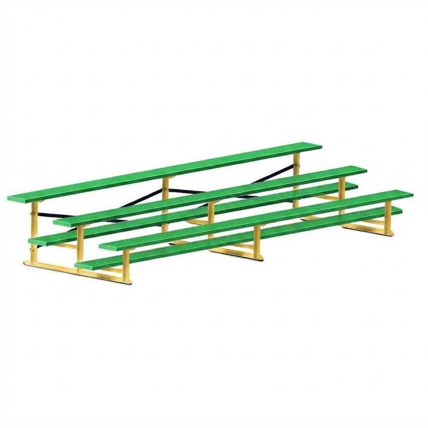 Jaypro Sports Bleacher - 3 Row - Single Foot Plank, All Aluminum Bleachers, Powder Coated - 15' L (BLCH-3ALPC) - SchoolOutlet
