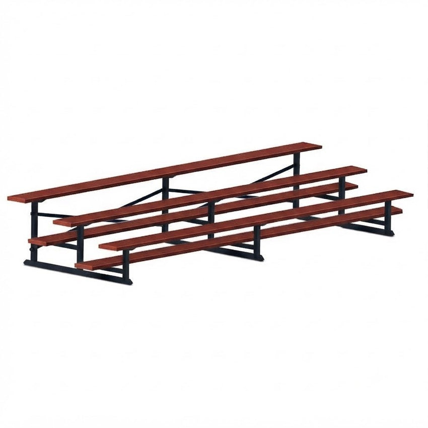 Jaypro Sports Bleacher - 3 Row - Single Foot Plank, All Aluminum Bleachers, Powder Coated - 15' L (BLCH-3ALPC) - SchoolOutlet