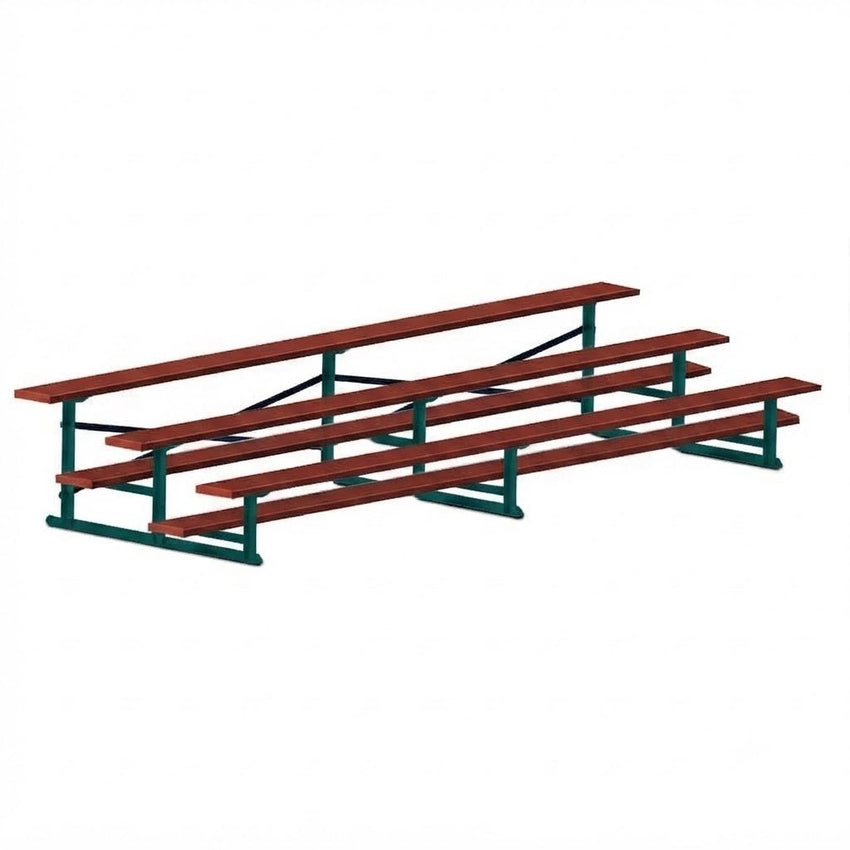 Jaypro Sports Bleacher - 3 Row - Single Foot Plank, All Aluminum Bleachers, Powder Coated - 15' L (BLCH-3ALPC) - SchoolOutlet