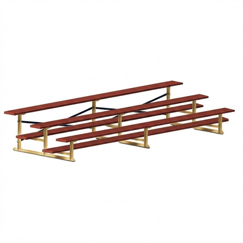 Jaypro Sports Bleacher - 3 Row - Single Foot Plank, All Aluminum Bleachers, Powder Coated - 15' L (BLCH-3ALPC) - SchoolOutlet