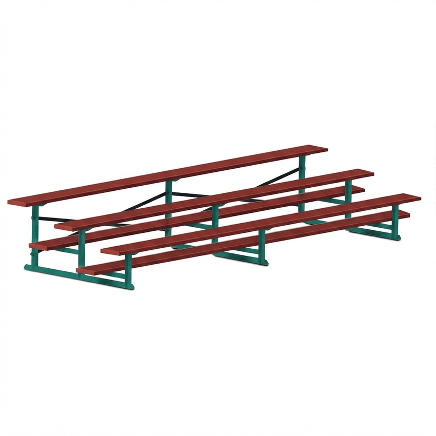 Jaypro Sports Bleacher - 3 Row - Single Foot Plank, All Aluminum Bleachers, Powder Coated - 15' L (BLCH-3ALPC) - SchoolOutlet