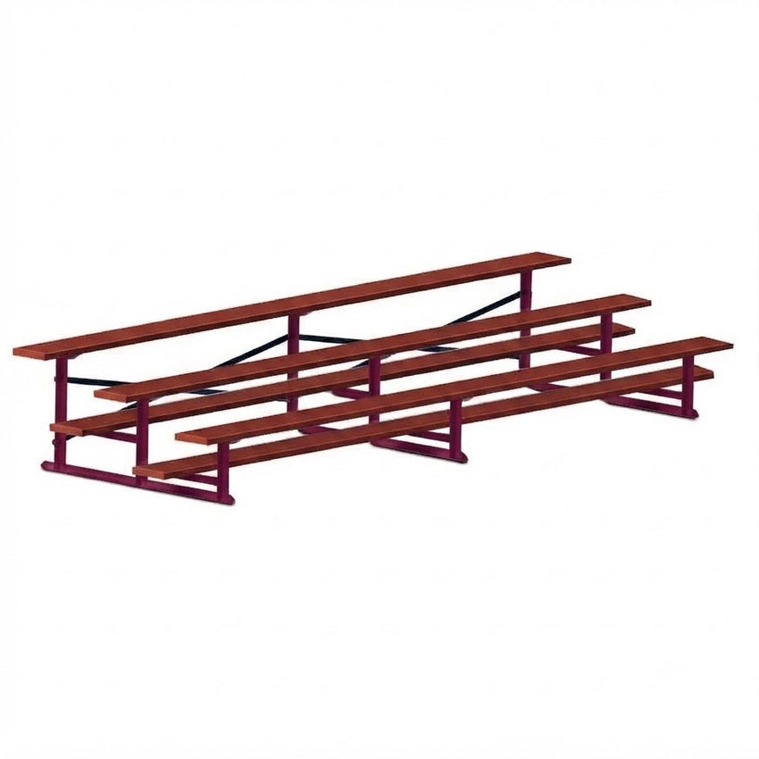 Jaypro Sports Bleacher - 3 Row - Single Foot Plank, All Aluminum Bleachers, Powder Coated - 15' L (BLCH-3ALPC) - SchoolOutlet