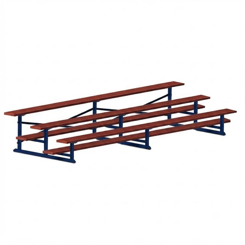 Jaypro Sports Bleacher - 3 Row - Single Foot Plank, All Aluminum Bleachers, Powder Coated - 15' L (BLCH-3ALPC) - SchoolOutlet