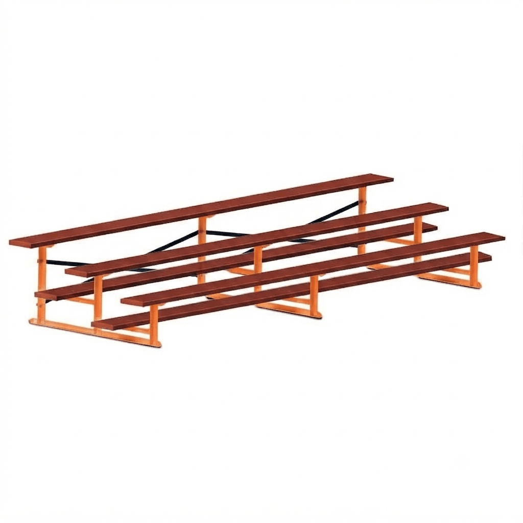 Jaypro Sports Bleacher - 3 Row - Single Foot Plank, All Aluminum Bleachers, Powder Coated - 15' L (BLCH-3ALPC) - SchoolOutlet