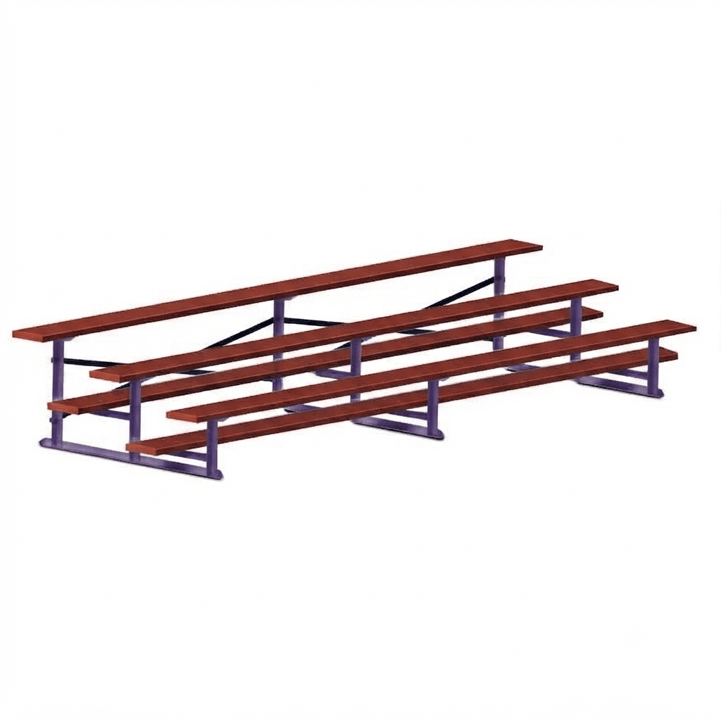 Jaypro Sports Bleacher - 3 Row - Single Foot Plank, All Aluminum Bleachers, Powder Coated - 15' L (BLCH-3ALPC) - SchoolOutlet