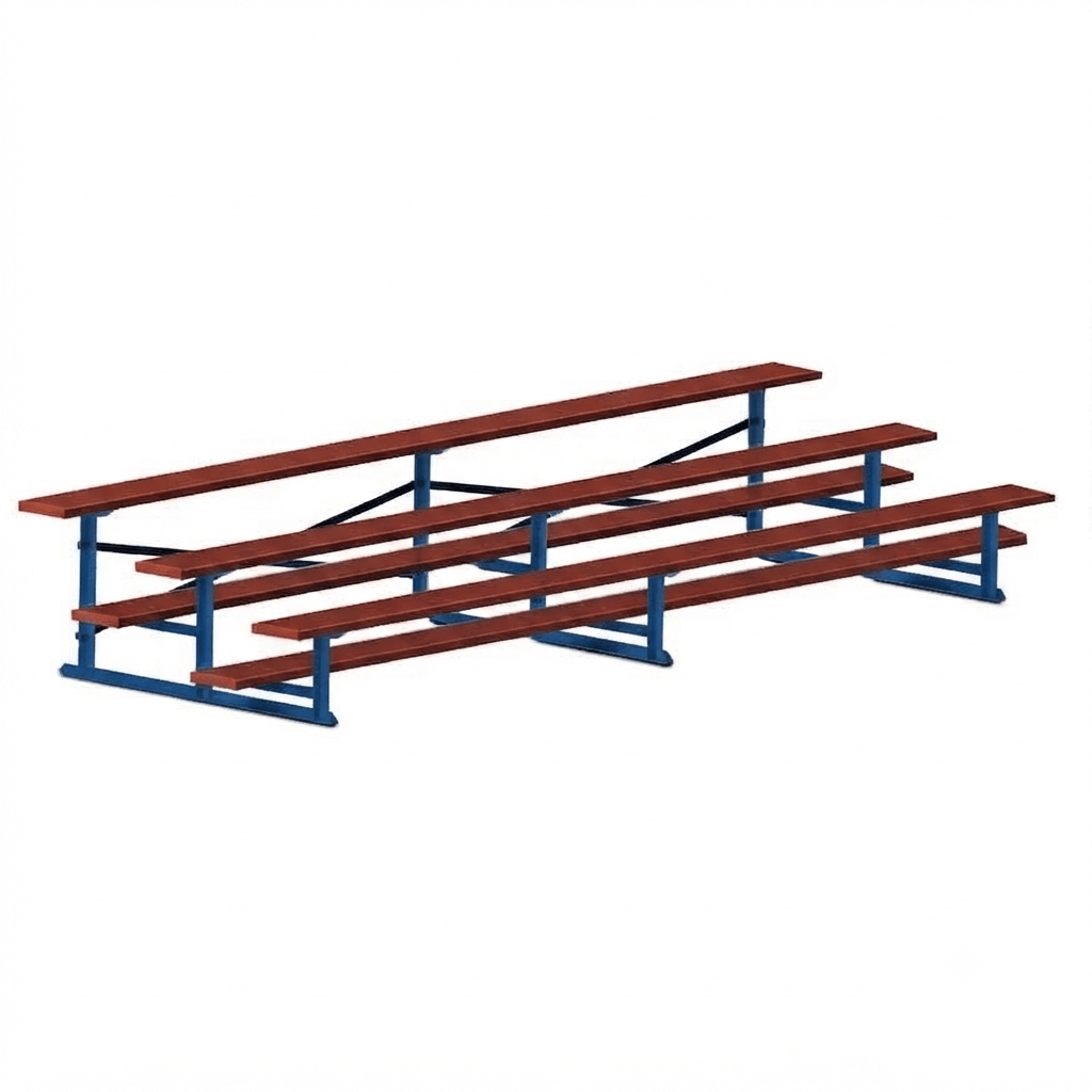 Jaypro Sports Bleacher - 3 Row - Single Foot Plank, All Aluminum Bleachers, Powder Coated - 15' L (BLCH-3ALPC) - SchoolOutlet