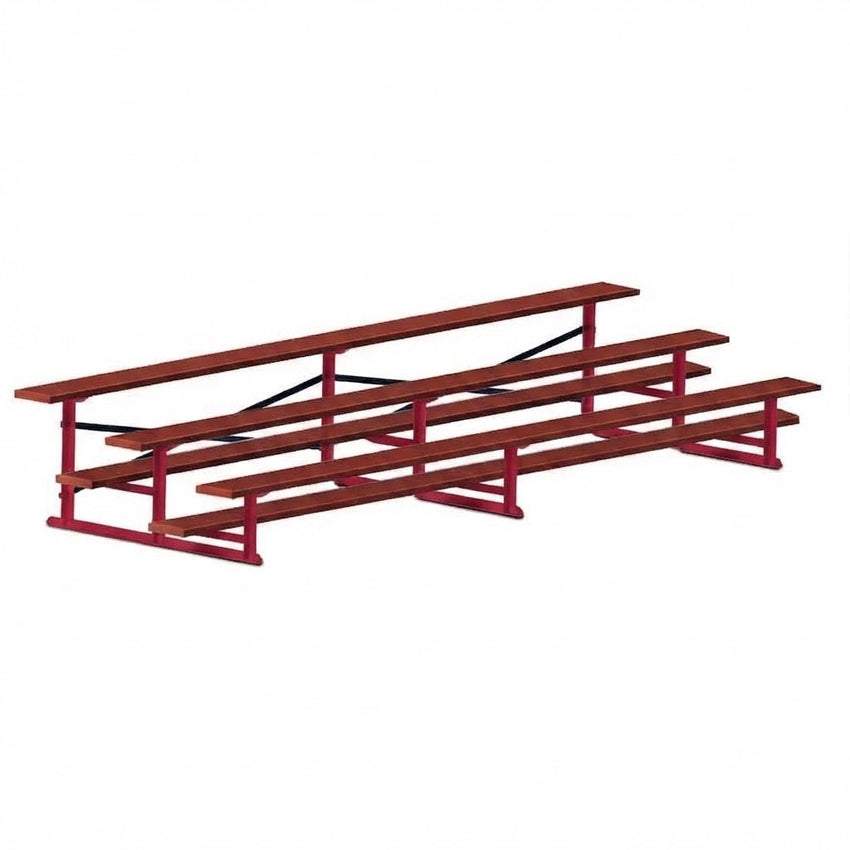 Jaypro Sports Bleacher - 3 Row - Single Foot Plank, All Aluminum Bleachers, Powder Coated - 15' L (BLCH-3ALPC) - SchoolOutlet