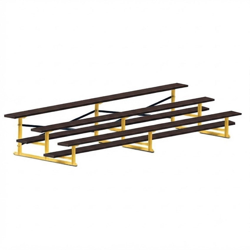Jaypro Sports Bleacher - 3 Row - Single Foot Plank, All Aluminum Bleachers, Powder Coated - 15' L (BLCH-3ALPC) - SchoolOutlet