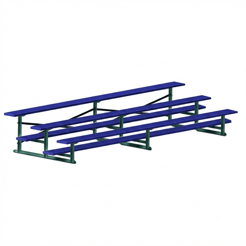 Jaypro Sports Bleacher - 3 Row - Single Foot Plank, All Aluminum Bleachers, Powder Coated - 15' L (BLCH-3ALPC) - SchoolOutlet