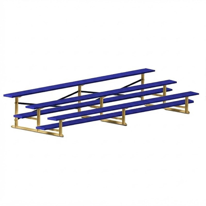 Jaypro Sports Bleacher - 3 Row - Single Foot Plank, All Aluminum Bleachers, Powder Coated - 15' L (BLCH-3ALPC) - SchoolOutlet