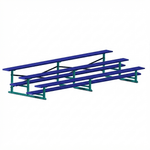 Jaypro Sports Bleacher - 3 Row - Single Foot Plank, All Aluminum Bleachers, Powder Coated - 15' L (BLCH-3ALPC) - SchoolOutlet