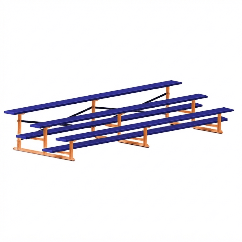 Jaypro Sports Bleacher - 3 Row - Single Foot Plank, All Aluminum Bleachers, Powder Coated - 15' L (BLCH-3ALPC) - SchoolOutlet