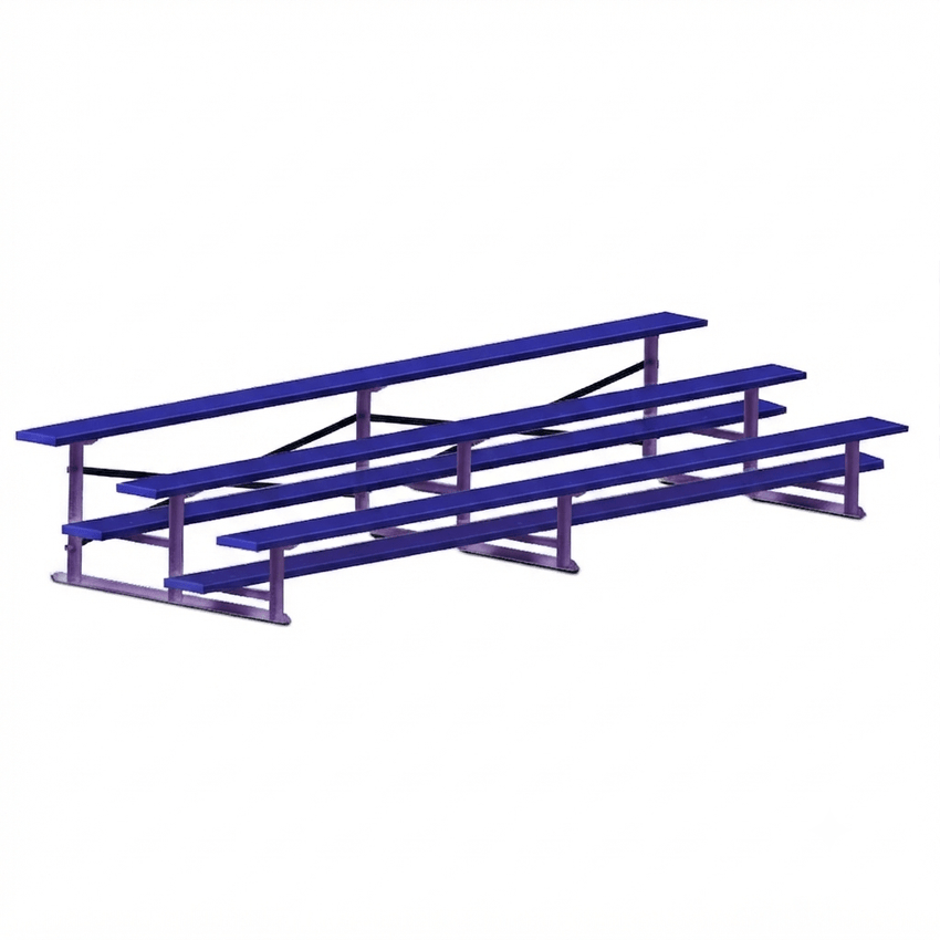 Jaypro Sports Bleacher - 3 Row - Single Foot Plank, All Aluminum Bleachers, Powder Coated - 15' L (BLCH-3ALPC) - SchoolOutlet