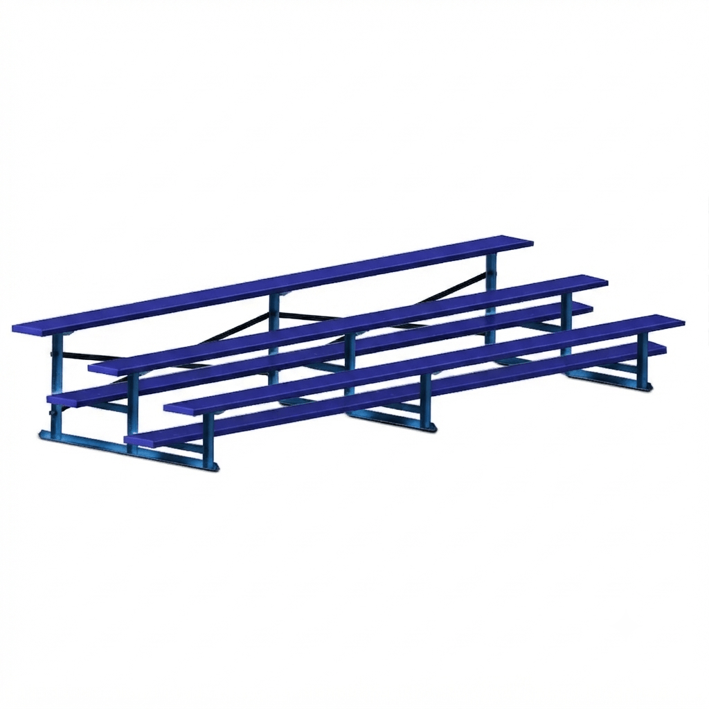 Jaypro Sports Bleacher - 3 Row - Single Foot Plank, All Aluminum Bleachers, Powder Coated - 15' L (BLCH-3ALPC) - SchoolOutlet