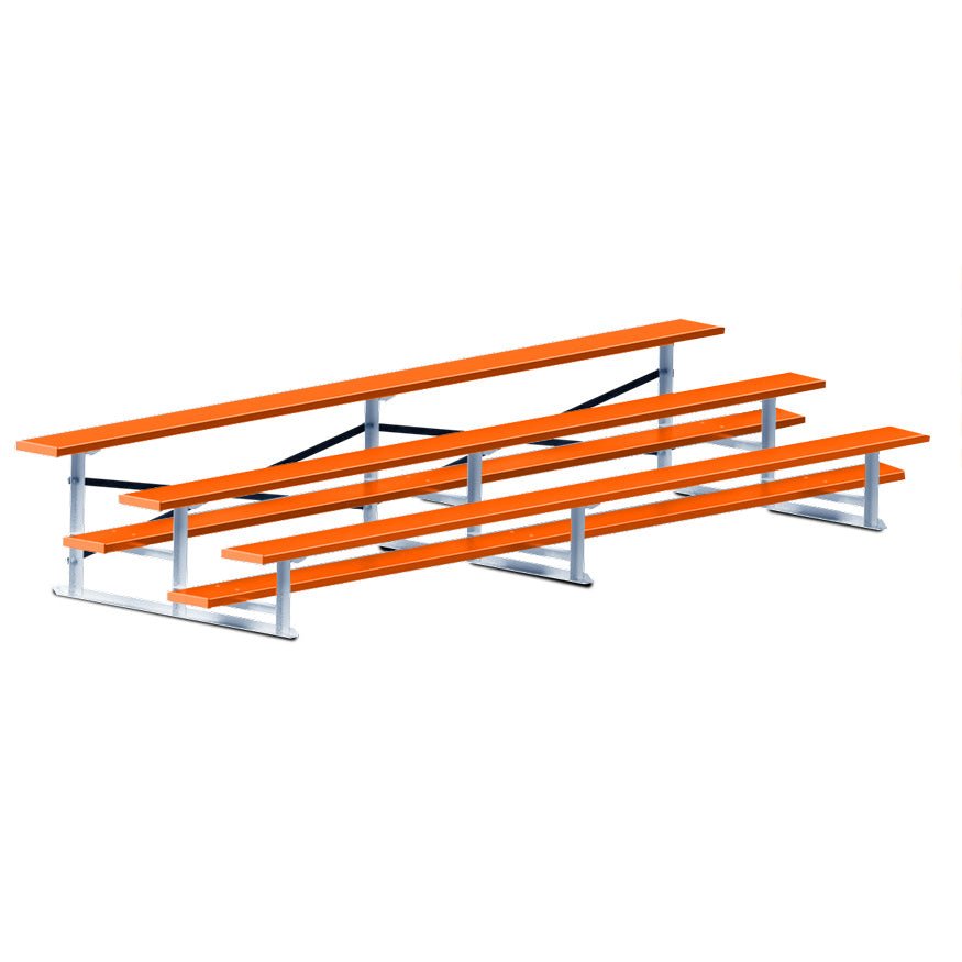 Jaypro Sports Bleacher - 3 Row - Single Foot Plank, All Aluminum Bleachers, Powder Coated - 15' L (BLCH-3ALPC) - SchoolOutlet