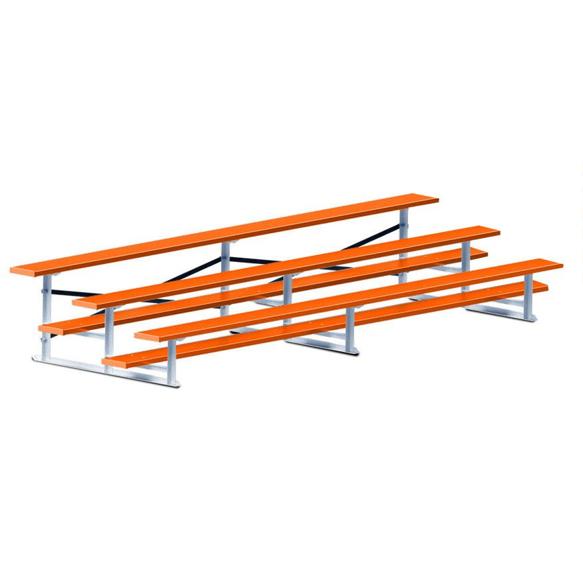 Jaypro Sports Bleacher - 3 Row - Single Foot Plank, All Aluminum Bleachers, Powder Coated - 15' L (BLCH-3ALPC) - SchoolOutlet