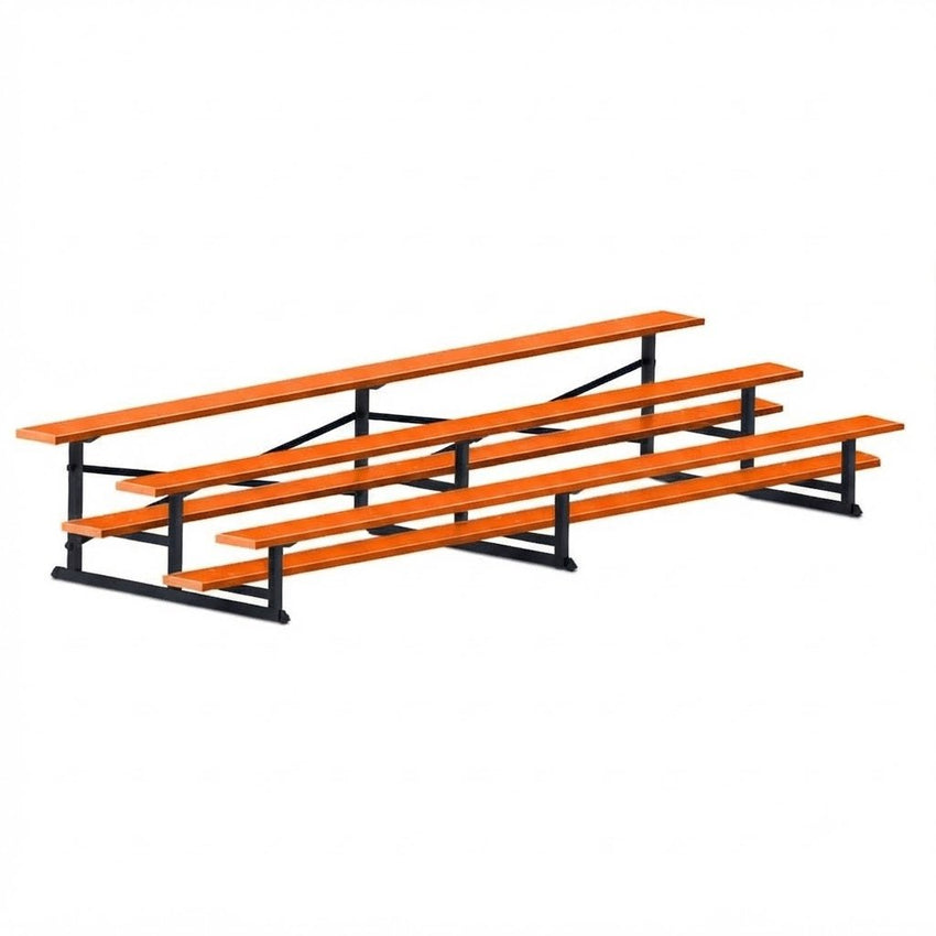Jaypro Sports Bleacher - 3 Row - Single Foot Plank, All Aluminum Bleachers, Powder Coated - 15' L (BLCH-3ALPC) - SchoolOutlet