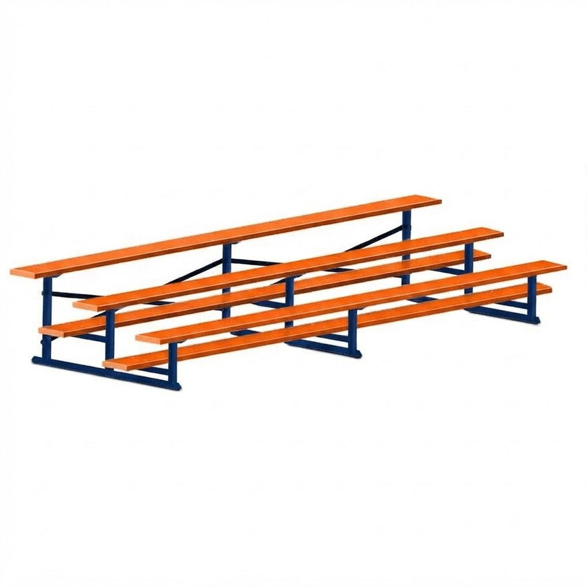 Jaypro Sports Bleacher - 3 Row - Single Foot Plank, All Aluminum Bleachers, Powder Coated - 15' L (BLCH-3ALPC) - SchoolOutlet