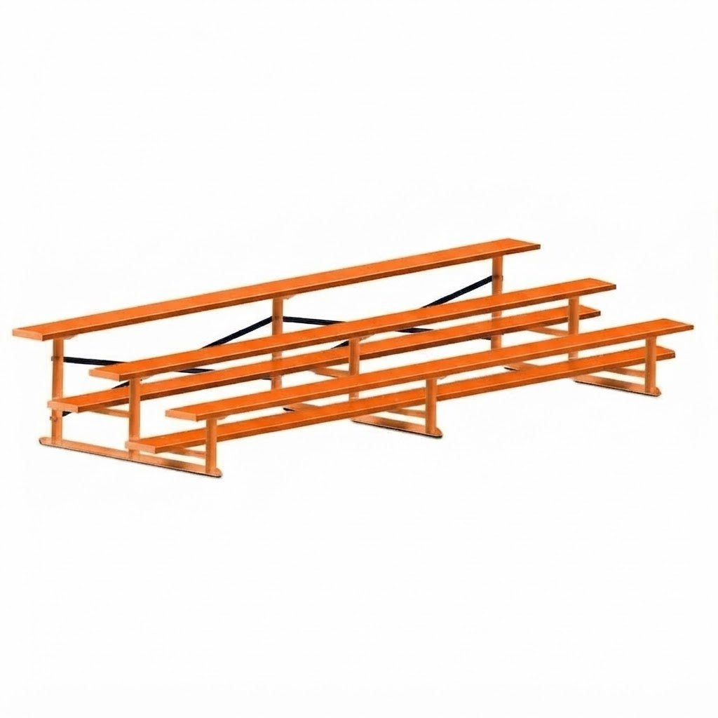 Jaypro Sports Bleacher - 3 Row - Single Foot Plank, All Aluminum Bleachers, Powder Coated - 15' L (BLCH-3ALPC) - SchoolOutlet