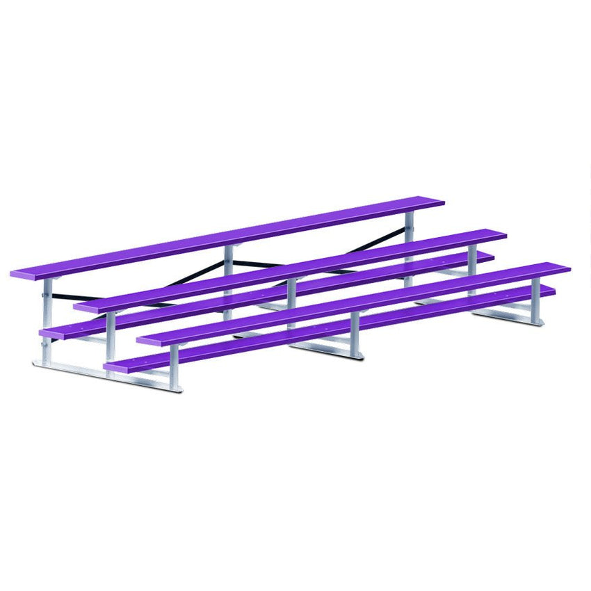 Jaypro Sports Bleacher - 3 Row - Single Foot Plank, All Aluminum Bleachers, Powder Coated - 15' L (BLCH-3ALPC) - SchoolOutlet